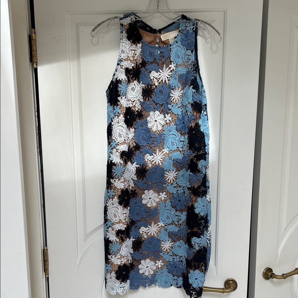MICHAEL Michael Kors Floral Lace  Dress - Blue, Black, White